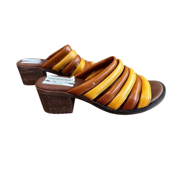 Sundance Casta Suns Path Sandal Womens 41 10.5 Block Heel Leather Multiple Strap - Picture 3 of 11